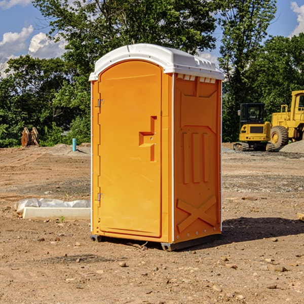 how often are the portable restrooms cleaned and serviced during a rental period in Lake County OR